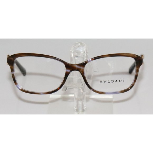 New Women's Bvlgari Violet Striped Brown Eyeglasses
